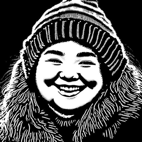 Chica Gordita Alegre Con Gorro De Invierno Dibujado A Mano Ilustraci N