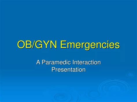 Ppt Obgyn Emergencies Powerpoint Presentation Free Download Id