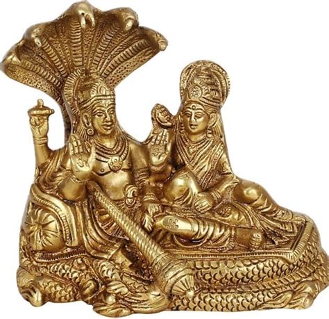 Buy LABHCART Brass Lakshmi Vishnu Idol God Goddess Statues Religious