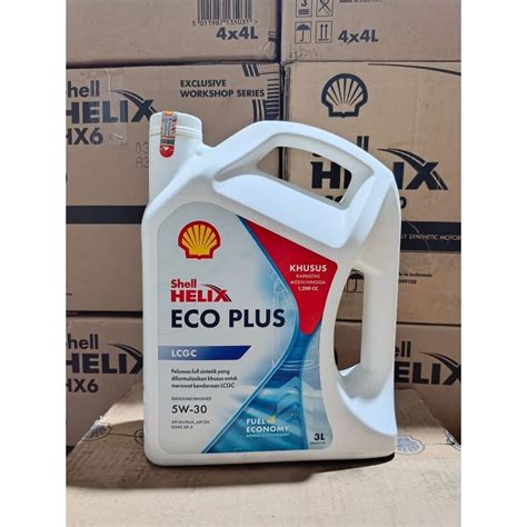 Jual OLI SHELL HELIX ECO PLUS 5W 30 LCGC 3L ORIGINAL BARCODE