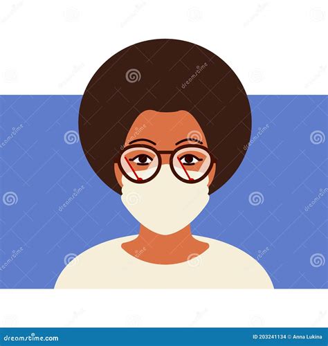 Face Masks And Foggy Glasses Young Woman In Protective Mask Tips And