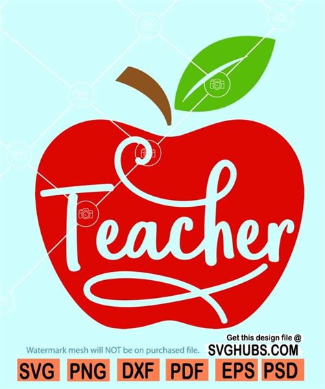 Teacher Apple Svg Apple Svg Apple Clipart Teacher Svg