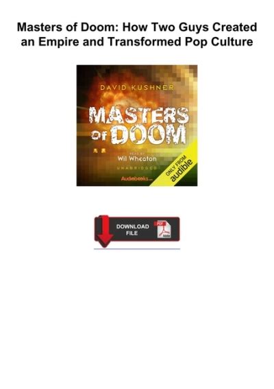 Pdffull Download Masters Of Doom How Two Guys Created An Empire And