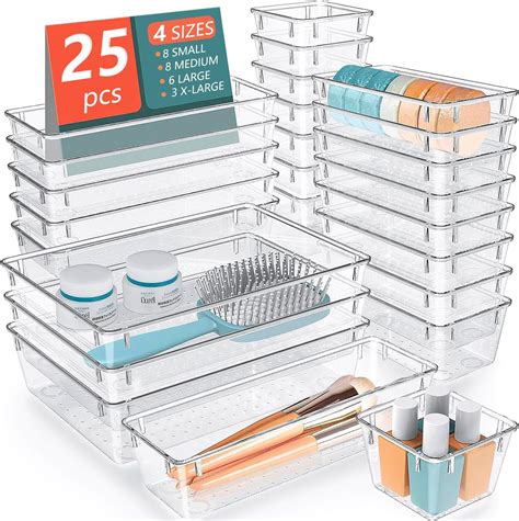 CLUHERTVY Organizer Per Cassetti Da 25 Pezzi 4 Dimensioni Organizer