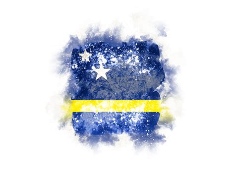 Square Grunge Flag Illustration Of Flag Of Curacao