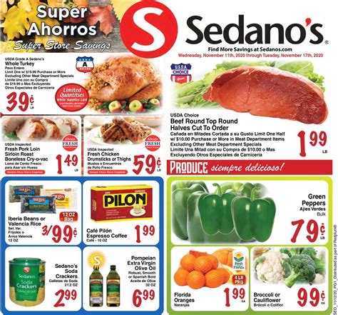 SEDANO'S WEEKLY AD CIRCULAR - VALID 11/11-11/17/2020 | Beef round ...