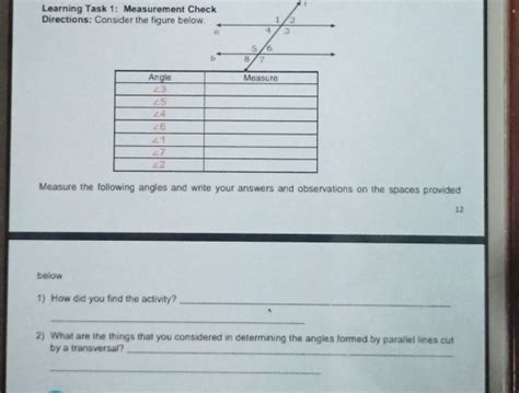 Solved Learning Task 1 Measurement Ch Directions Consider The Figure