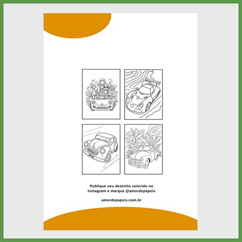 Carros para Colorir: Livro de Colorir para Imprimir | Materiais ...