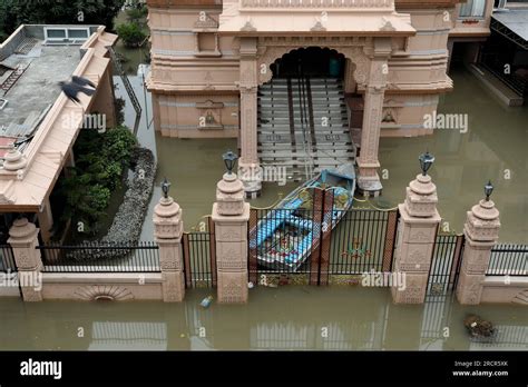 New Delhi India Th July A Hindu Temple Submerged In The