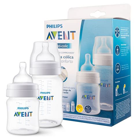 Kit 2 Mamadeiras Classica Anti Colica 125 E 260ml Philips Avent