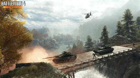 Wallpaper Battlefield Helicopters Tank Bridge Games