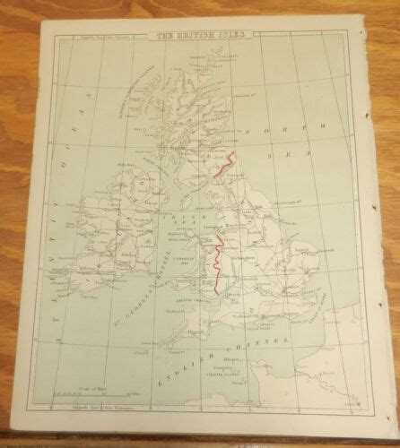 Cornell Antique Color Map British Isles Ebay