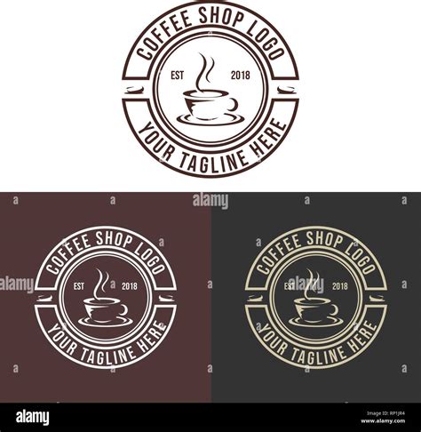 Vintage Coffee Shop Logo Vector Illustration Espresso Kaffee Symbol