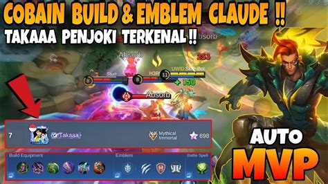 Aku Mencoba Build Emblem Claude Takapedia Top Global Penjoki