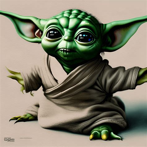 Baby Yoda By Greg Rutkowski Weta Digital Illustration Creative Fabrica