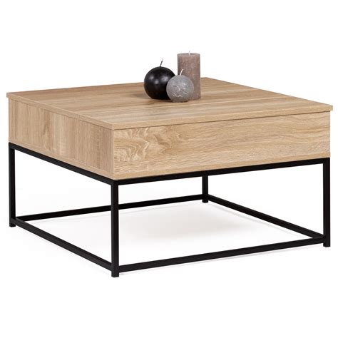 Table Basse Industrielle Carr E Plateau Relevable Detroit Id Market