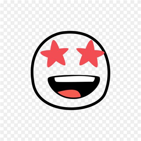 Hand Drawn Emoji Face Star Struck On Transparent Background PNG