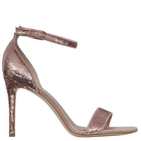 Guess Sandalo Open Toe Con Paillettes Rosa Tacco 10cm Rose Scar