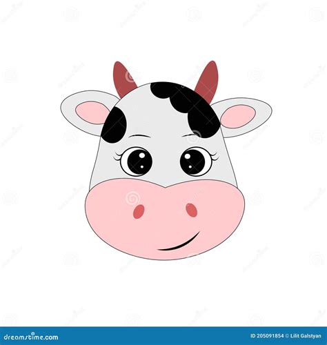 Cute Cow Face Vector Illustration Stock Vector Illustration Of Face