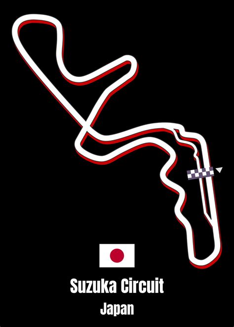 suzuka circuito Japón mapa póster 35386444 Vector en Vecteezy