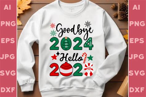 Goodbye 2024 Hello 2025 Svg Glitter Illustration Par RhDesign