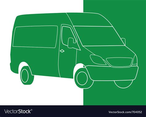 Delivery Van Outline Royalty Free Vector Image