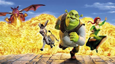 Shrek Donkey Princess Princess Fiona Dragon Fire Background HD Shrek ...