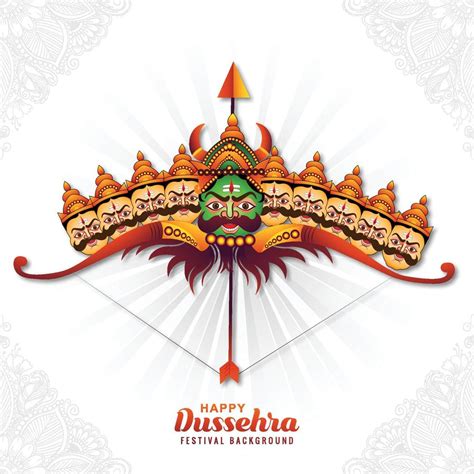 Illustration Of Lord Rama With Arrow Killing Ravana In Happy Dussehra