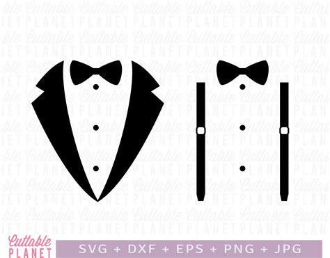 Tuxedo Svg Dxf Bow Tie Svg Wedding Svg Suspenders Svg Tuxedo