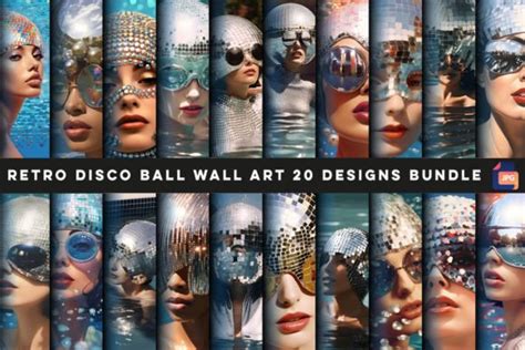 Retro Disco Ball Wall Art Graphic by jijopero · Creative Fabrica