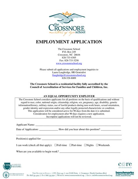 Employment Application Template Apply For A Job Position