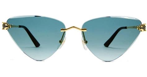 Cartier Triangle Frameless Sunglasses In Blue Lyst