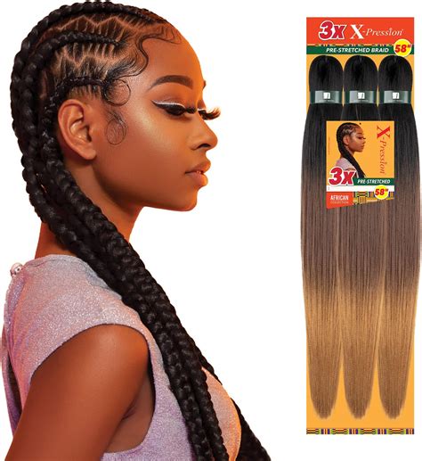 Sensationnel Xpression Prestretched Braiding Hair 3x Xpression 58 Inch Kanekalon