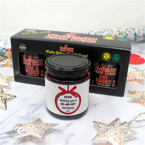 Ho Ho Hot Christmas Personalised Chilli Gift Set By The Chilli Jam Man