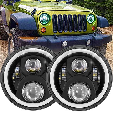 Inch Led Halo Headlights For Jeep Wrangler Jk Jku With Turn