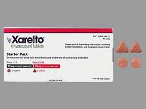 Xarelto DVT PE Treatment 30 Day Starter 15 Mg 42 20 Mg 9 Tablet Pack