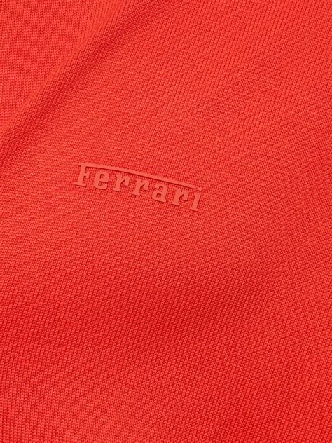 Ferrari Logo Cotton And Silk Knit Sweater Ferrari