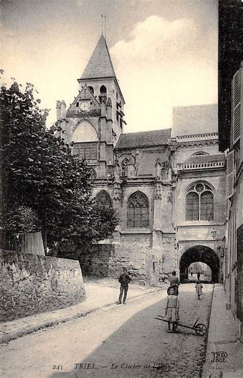 Triel Sur Seine Le Clocher De L Glise Carte Postale Ancienne Et