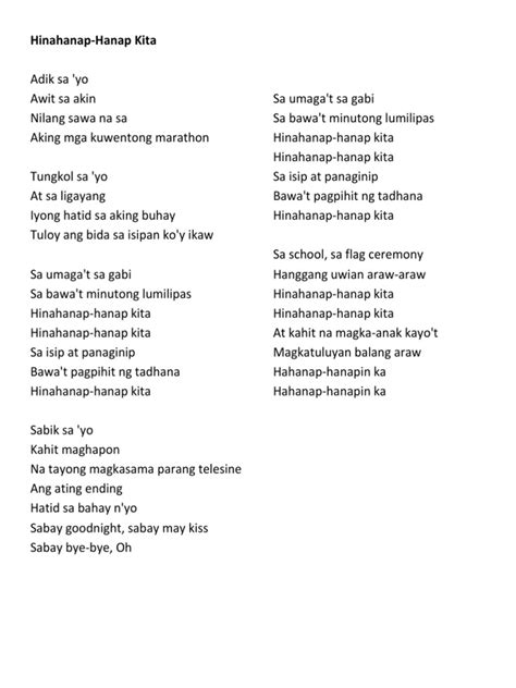 Hinahanap Hanap Kita Pdf