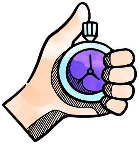 Premium Vector Watercolor Style Hand Holding Stopwatch Icon