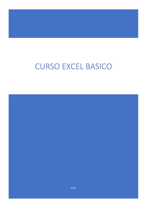 Aulas Excel Do B Sico Piter Curso Excel Basico Sumrio Introduo