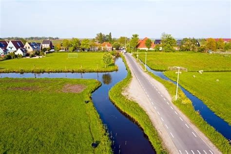 Premium Photo Aerial From A Typical Dutch Landscape In The Netherlands