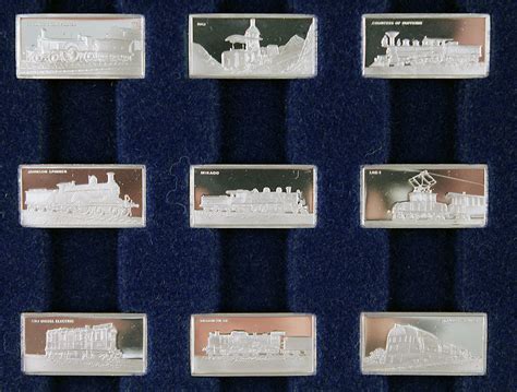 STERLING SILVER FRANKLIN MINT INTERNATIONAL LOCOMOTIVE 50 INGOT COLLECTION – Antique Digger