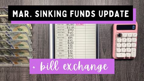 Sinking Funds Update Bill Exchange Cash Unstuffing March 2023