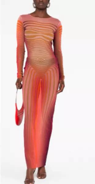 Jean Paul Gaultier Body Morphing Striped Dress