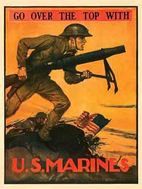 Vintage WW1 US Marines Marine Corps Recruiting Military Poster Digital ...