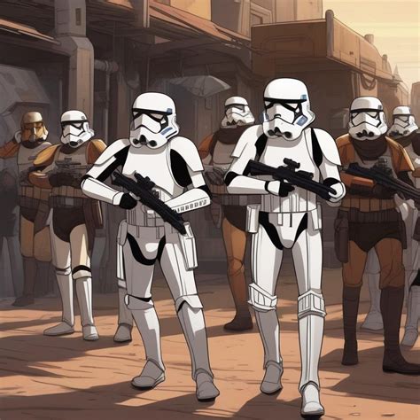 A Squad Of Star Wars Stormtroopers Arresting A Cauca