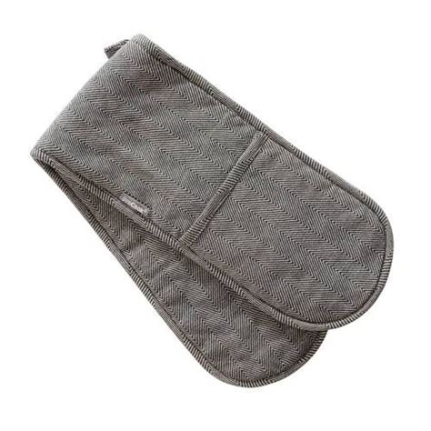 Double Oven Glove Blue Grey Herringbone Procook