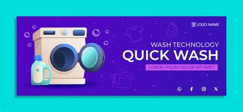 Premium Vector Laundry Service Facebook Cover Template