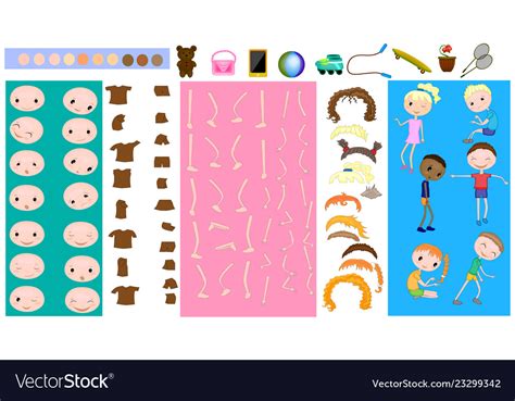 Parts of body template child Royalty Free Vector Image